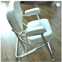 Chaise de pont pliante à double pieds en acier inoxydable blanc marin/alliage d'aluminium, siège multifonctionnel pour kayak, accessoires pour bateau