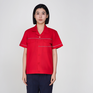 Camicia da <span class=keywords><strong>Lavoro</strong></span> Personalizzata Traspirante a Maniche Corte Leggera <span class=keywords><strong>per</strong></span> Meccanici Auto e Operai Edili in Policotone - Product Image 3