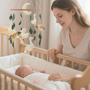 Design onirique nouveau-né lit suspendu décor cloche vent carillon dinosaure thème bébé berceau lit mobile - Product Image 4