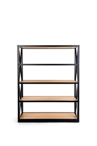 Khung thép x-Đơn vị kệ mặt với 5 tầng gỗ rắn, mở lại-Hiển thị lưu trữ trang trí văn phòng tự nhiên-Bán buôn - Product Image 5