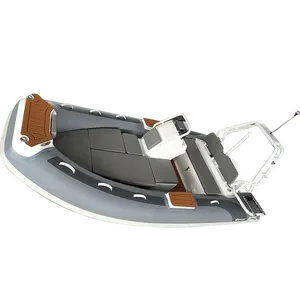 Wholesale Custom PVC Hypalon 430cm Rigid Rib Inflatable Boat With Aluminium And Fiberglass Hard Hull With Centre Console