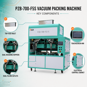 Máquina de Envasado al Vacío para Semillas de Mostaza, 1kg 5kg 10kg, Semiautomática, Manual, con Funciones de Carga, Pesaje, Moldeado y Sellado Térmico - Product Image 2