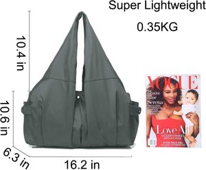 Sac à bandoulière personnalisé pour femmes, sac fourre-tout léger en nylon Oxford imperméable, grande capacité, voyage, travail, shopping, sac hobo - Product Image 2