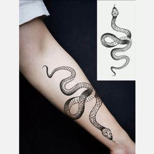 <span class=keywords><strong>Tatuaje</strong></span> temporal de dragón <span class=keywords><strong>serpiente</strong></span> negra <span class=keywords><strong>para</strong></span> cuello, pecho, brazo, pie, pegatina impermeable <span class=keywords><strong>para</strong></span> <span class=keywords><strong>hombres</strong></span> - Product Image 6