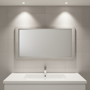 Espejo de Baño Rectangular Gris Hormigón de 39.4 x 14.6 Pulgadas, Marco de Madera Sintética, Lentes Acrílicas, Diseño Minimalista, para Colgar en la Pared - Product Image 2