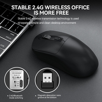 Souris sans fil T-WOLF X8 double mode BT, souris de jeu rechargeable, souris de bureau 4800 DPI, souris sans fil avec autocollant antidérapant pour ordinateur portable