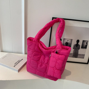 Sac fourre-tout rembourré matelassé pour femmes épaule hiver tissu croix corps sac de messager casual sac à provisions sacs à main sac à main 2023 nouveau - Product Image 2