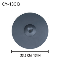 Kit de batterie électronique 13 pouces CY-13C/B avec double déclencheur, cymbale électronique en silicone, cymbale crash, gong de coupure pour performance professionnelle