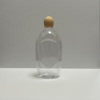 Bouteille vide en PET transparente et plate de 500 ml (16 oz) avec bouchon ananas pour savon liquide, lessive, ou huile corporelle
