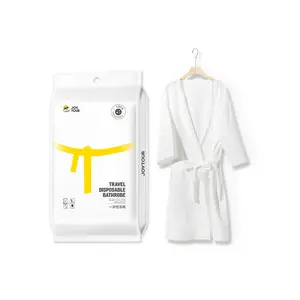 Descartável Nonwoven Kimonos Spa Cabeleireiro Salon Vestido Branco Roupão Kimono Robe Spa Roupão Unisex