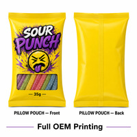 Bolsas de Plástico Planas con Ventana para Dulces Extremadamente Ácidos, Bolsas de Embalaje Individual para Gomitas Ácidas y Golosinas Cubiertas de Azúcar