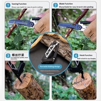 Couteau pliant multifonction en acier inoxydable, mousqueton, portable pour l'extérieur, EDC, camping, outil multi-usage