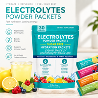 Poudres d'électrolytes en sachets sans sucre, sachets d'hydratation, mélange de boisson électrolytique, hydratation instantanée avec électrolytes et vitamines