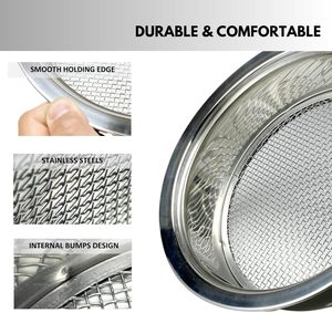 Ensemble de tamis à terre pour jardin en acier inoxydable rond, mailles interchangeables de 1 mm, 3 mm, 5 mm avec mini pelle, tamis à terre réutilisable pour rempotage - Product Image 3