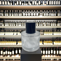 Botol Parfum kaca dasar berat mewah 50ml-100ml kapasitas kosong silinder tutup kayu Parfum botol semprot kemasan wangi