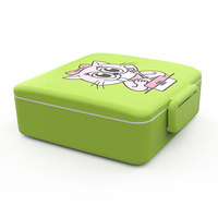 Nouvelle arrivée : adorable boîte à lunch bento pour enfants avec 4 compartiments et couvercles, en plastique imperméable, compatible micro-ondes, pour étudiants et employés de bureau