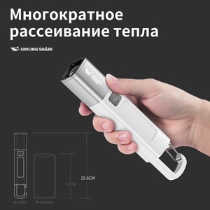 Smiling Shark Penlight Rechargeable <b>Led</b> <b>Flashlight</b> For Camping Outdoor Lighting With Dimmer Aluminum Alloy Body - Product Image 4