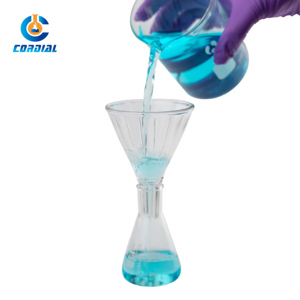 Imbuto in Vetro Trasparente Cordial con Stelo Corto da <span class=keywords><strong>50mm</strong></span> per Uso di Laboratorio - Product Image 2