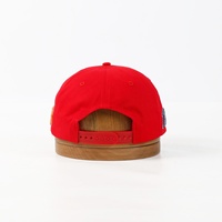 Gorra de Béisbol Baida Roja de Poliéster/Algodón con Bordado 3D de Diamantes de Imitación, Diseño Moderno, Unisex, Cierre de Hebilla de Una Sola Pieza