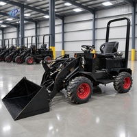 Chargeuse sur pneus électrique Hanhui de haute qualité, mini-chargeuse 4x4, 1 tonne, batterie, petite chargeuse compacte pour ferme avec ROPS CE EPA Euro V