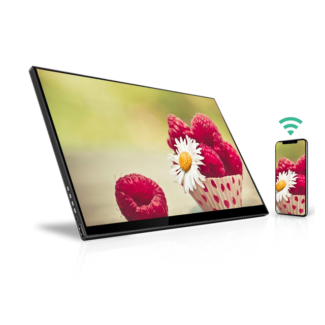 Portable 15.6 Inch Touchscreen Monitor with Keyboard USB Interface Wifi-Multiple Connection IPS Panel and LED Screen