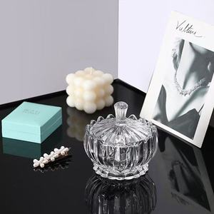 Pot à bougie en cristal avec couvercle en cristal, pot à bonbons décoratif, bonbonnière <span class=keywords><strong>pas</strong></span> chère, cadeau pour femme, vente en gros d'usine - Product Image 3