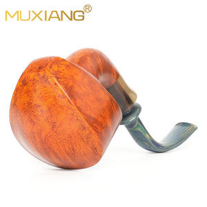 Muxiang Briar Wood Tobacco Pipe Bent Shape With Filter For Men Smoking Pipe - Product Image 3