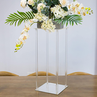 Support de fleurs de table carré personnalisé en acrylique transparent pour mariage, avec votre logo et taille sur mesure YAGELI