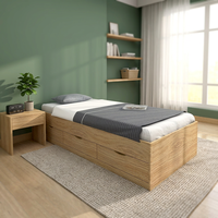 Meistverkauftes Modernes 2256 Einzelbett mit Holzplattform-Bettrahmen, Schön Ergänzend zur Vielfalt an Schlafzimmermöbeln, für Hotel- und Krankenhausnutzung