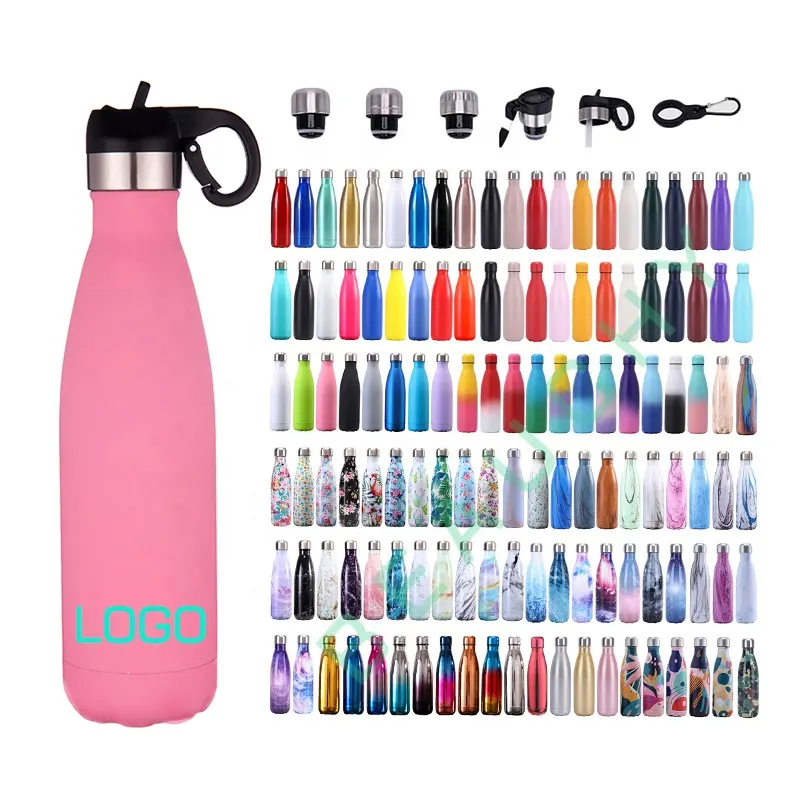 Beauchy insulated oem cola shaped 17oz reusable metal sports 18/8 stainless steel double walled drinking flask water bottle