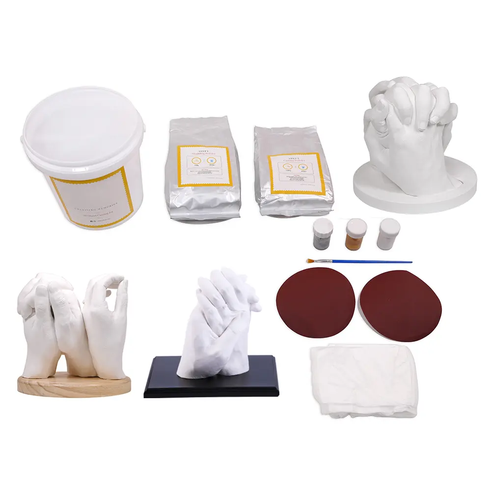 Venta caliente alginato moldeado en polvo al por mayor 3D Handprint Cast Life Casting Kit para regalo familiar