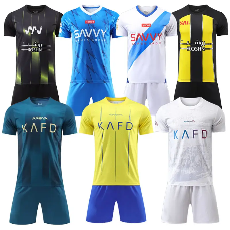 23 24 Alle Nassr Ronaldos Trikot 7 # Sieg #9 Saudi-Arabien Kinder und Männer Fußball uniform Fußball bekleidung