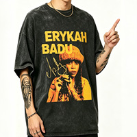 T-shirt pour homme surdimensionné vintage délavé à manches courtes avec imprimé graphique, streetwear pour un usage quotidien