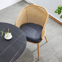 Chaise de salle à manger minimaliste moderne avec accoudoirs, pour la maison et les restaurants, chaise en rotin pour cafés, chaises de bar sur mesure, chaises de maison d'hôtes en fer forgé