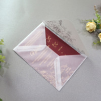 Israelische Hochzeitseinladungskarte mit Farbigem Druckmuster und Transparentem Umschlag