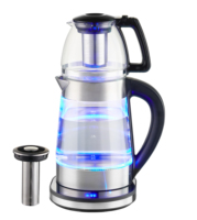 Samovar électrique numérique 2-en-1 sans fil avec contrôle de température, bouilloire à double paroi, appareil de cuisine domestique