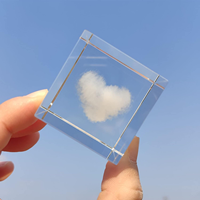Cube en cristal gravé en 3D personnalisé en usine, logo photo, cadeau de Noël, cube en cristal avec lumière LED