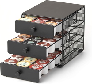 Home Kitchen Office Coffee Bar Organizer 36 Pod Capacity Coffee K-Cups Drawer Rack