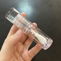 ISMAN Tubes de brillant à lèvres ronds entièrement transparents avec grand applicateur, en PET, vides, pour liquides et teintes à lèvres, avec applicateur « Doe Foot » de 6 ml