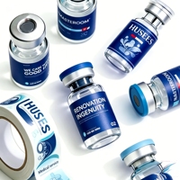 Autocollants pour flacons de peptides pharmaceutiques, étiquettes cosmétiques en vinyle imperméables 2 ml 10 ml 15 ml Poudre