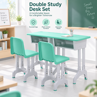 Ensemble de bureau et chaise réglables pour étudiants OEM ODM, mobilier de classe à deux places, bureau scolaire en plastique pour importateurs