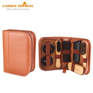 Kit per la Cura delle Scarpe <span class=keywords><strong>di</strong></span> Alta Qualità, 7 Pezzi, Kit Portatile da Viaggio per la Pulizia delle Scarpe con Custodia in Pelle PU, Regalo <span class=keywords><strong>di</strong></span> Compleanno Straordinario per gli Amanti delle Scarpe - Product Image 2