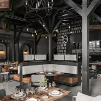 Ensembles de chaises de restaurant rembourrées de luxe avec accoudoirs incurvés et structure en acier inoxydable pour projets de mobilier commercial de café