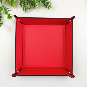 Boîte de rangement en cuir PU, organiseur de bureau double face, plateau à dés pliable et roulant - Product Image 4