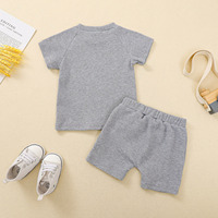 Nuevo Conjunto de Ropa Casual de Verano para Bebés Unisex, 100% Modal, 2 Piezas, Color Sólido, Suave y Transpirable, Conjunto de Top de Manga Corta de Alta Calidad