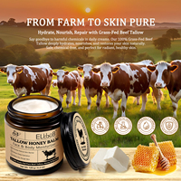ELBBUB 120g Baume Fouetté au Suif de Bœuf et au Miel pour le Soin du Visage, Crème Fouettée au Suif Bio Marque Privée pour Hydratant Visage et Corps