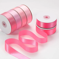 Fournisseur de ruban de satin 196 couleurs 38MM 25Yards ruban de polyester rose Double face pour nœuds de ruban