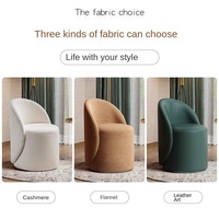 Tabouret de Coiffeuse Rotatif Moderne Nordique, Chaise de Loisirs Simple pour Chambre à Coucher avec Dossier, Table de Maquillage Domestique Rouge Subtil pour Dressing