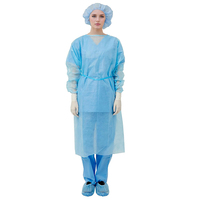 Blouse jetable bleu foncé pour examen hospitalier Blouse d'isolement Vêtements de protection médicale