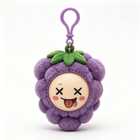 Pendentif en peluche raisin en PVC personnalisable, motif dessin animé, pour sac à dos - Poupée en peluche à collectionner